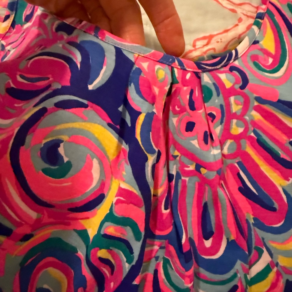 Lilly Pulitzer Kinsey Tank Multi Psychedelic Sunshine S EUC - Picture 4 of 11